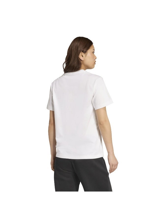 Adidas W Colleg T White Graphic Tee (Short Sleeve) T-Shirts For Women - Image 3